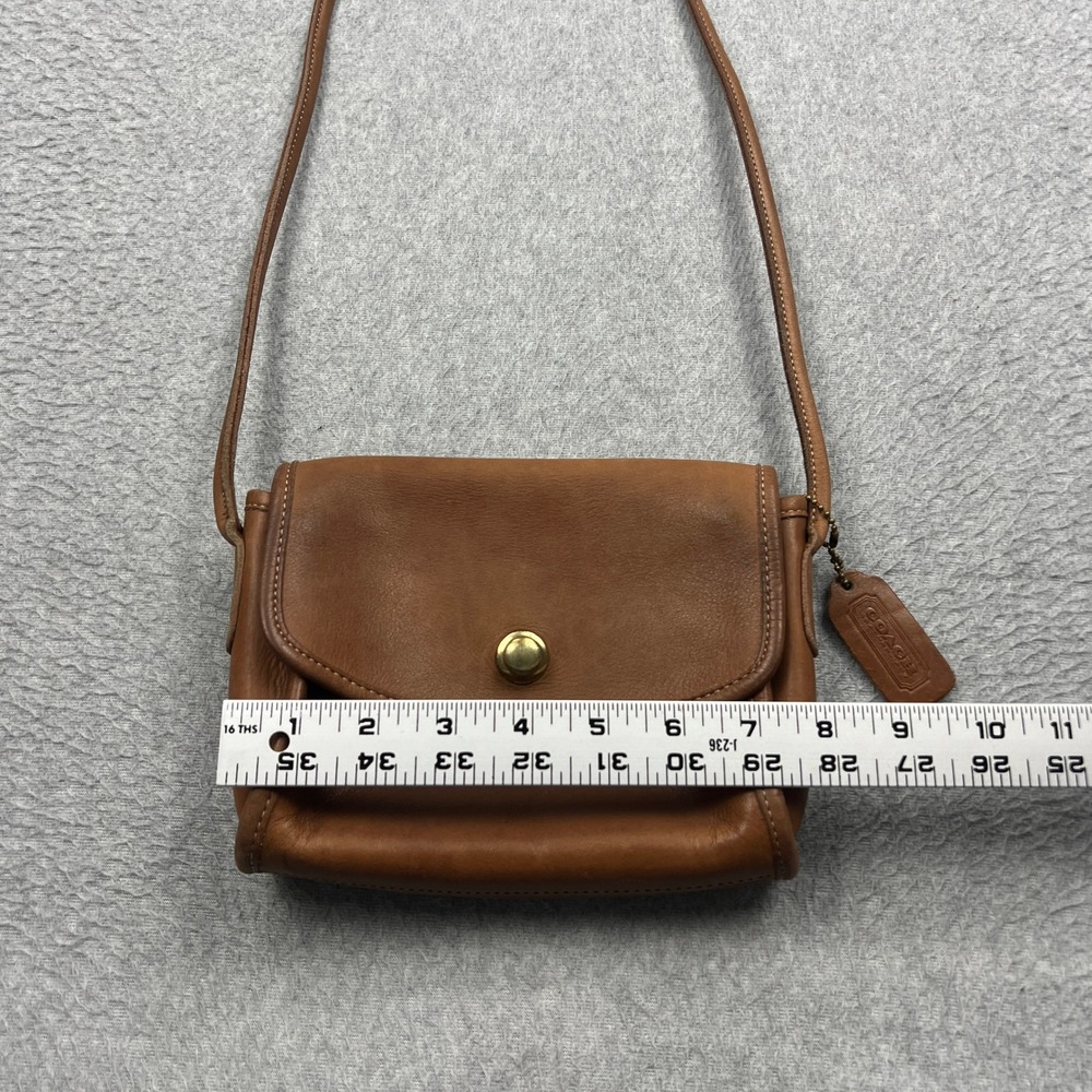 VTG Coach Chrystie Crossbody Bag Brass British Tan Leather USA Made Purse 7150* - Picture 12 of 16